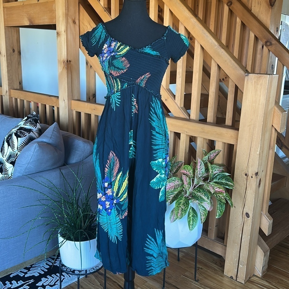 Tropical Print Jumpsuit, Size XS